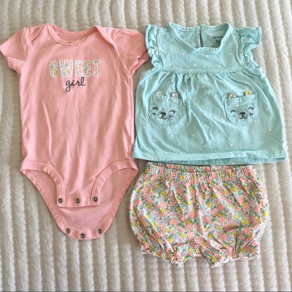 Carter’s 3 Piece Set for Baby Girl (9M)